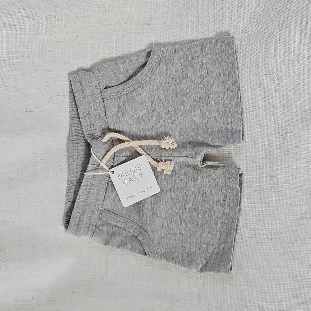 NWT Mebie Baby Heather Gray Baby Shorts with Drawstring 6-12M